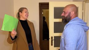 horny real estate agent with big natural tits make hot sex with client