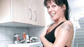 ”Old Woman Tart Pissing & Masturbates With Banana”