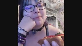 Tiny gets put on hot dog and eaten