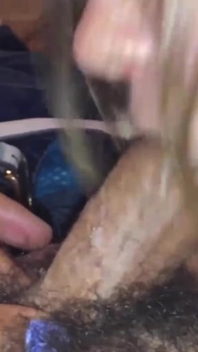 My wife sucked a hairy hard dick then show me her mouth of cum before swallowing   Clip 1