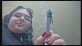 Giantess Covers Tiny Under Cigarette Ash