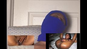 Ebony beauty squirts during intense close-up orgasm