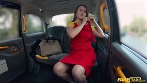 Russian babe rides and cums in public POV taxi ride