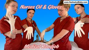 BGG Nurses Oil & Gloves Medical Handjob