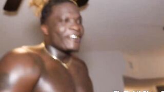 mena carlisle 4ft shorty taking all the large louie smalls bbcs