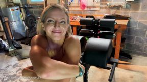 Nudist Lora Cross Risky Garage Workout
