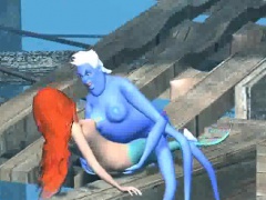 Hot 3D redhead Ariel getting fucked by Ursula