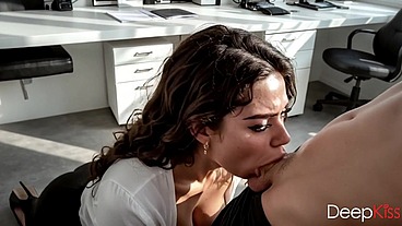 This office girl sucked my dick while everyone else went to lunch.[AI]
