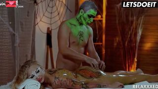 LETSDOEIT - Big Titted cougar Kalya Green Enjoying Halloween Night At The Spa Center Inside Cutie Raunchy Boned