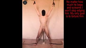 Restrained Boy Moaning Edged with Anal Probe on his Prostate