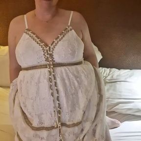 Pregnant milf 27 week does it herself in the hotel room.