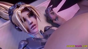 3d porn futanari game compilation with overwatch heroes - Widow, D.Va, Tracer, Pharah, Zarya