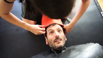 Kino Payne And Elise Graves In Inflatable Gimp Face Sitting