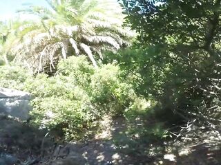 I drilled my friend's husband in vacation hidden in bushes on a public beach