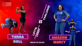 Lift and Carry Challenge - Goddess Marcy vs Tierra Doll