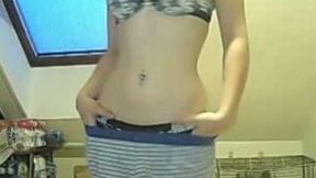 Cute naturally slutty webcam brunette nympho was flashing her natural tits