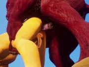 Furry Monster fucks a slave bitch in the sandy desert