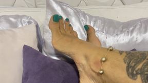 softening your feet in the luxury bed