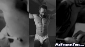 Ripped Joey laughed like crazy after getting a tickle torment by a hairy guy