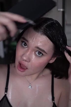 Spit on the Dildo and My Hair