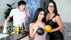 ”Big ass Latin step sister & teen bestie fuck step brother on New Years”