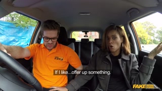 Fake Driving School - Ebony beauty KIKI MINAJ having sex in a car in a PUBLIC area