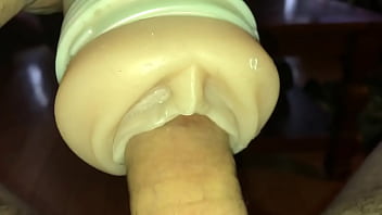 Stroking cock with flesh light