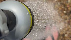 POV Spraying Cool Water on My Bare Feet. Enjoying All the Feels Under My Feet & the Water Raining Over My Feet.