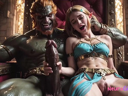 Blonde elf queen Zelda takes anal sex & messy creampie in royal suite (AI Generated)