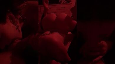 Goth girl moaning while sucking dick tied up and plugged