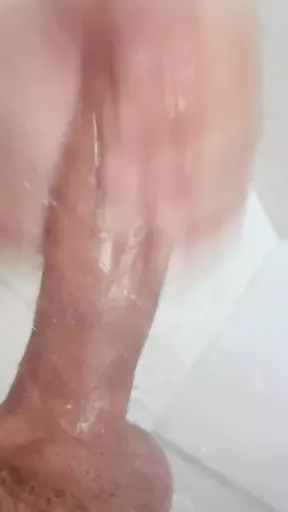 I stroke my cock taking shower and she shows off my cock to her bffs at work