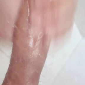 I stroke my cock taking shower and she shows off my cock to her bffs at work