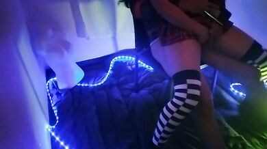 My friend’s cheating girlfriend rides me raw in her mini skirt