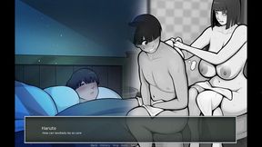 Busty Konoha MATURE BABE strokes her huge jugs while fantasizing about alluring Hinata