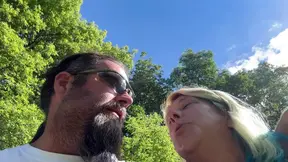 Busty mature MILF Skyy Rider takes a big cock outside