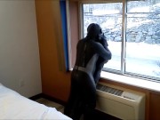frogmen show at hotel window