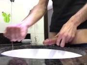 MY DICK WAS DIRTY AND I WASHED IT IN THE BATHROOM SINK
