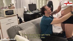 Straight Married Broker Texted Mike During Work - a Dominant Couch Hookup Followed