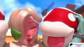 Princess Rosalina's big cartoon cock destroyed in uncensored blowjob hentai