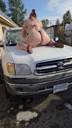 The thick goth girl bikini car wash only takes cum &amp; piss as payment