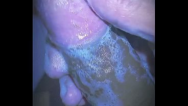 Student masturbates with a large penis in the soapy bath foam, solo male orgasm