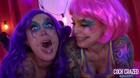 jessie rae meets the purple & pink cock crazed clowns