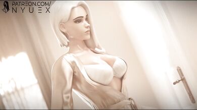 Mercy gets her big tits wrecked by Ashe’s big dick in lingerie