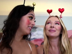 Blonde babe loves having lesbian sex