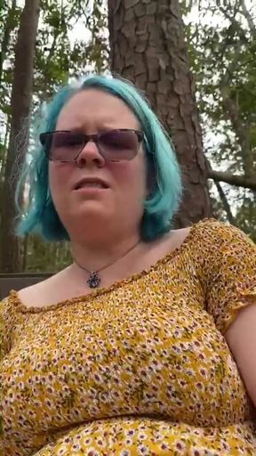 Fingering myself in a park