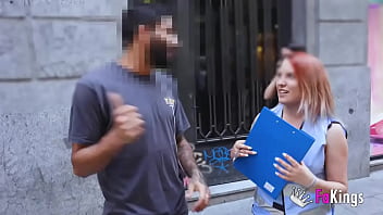 Sexy Spanish babe teases and tests guys in Madrid