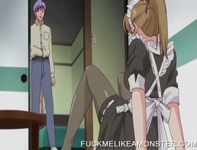 Anime maid masturbates and gets wet