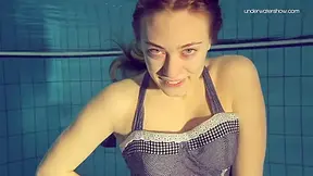 Blue Dressed Duna Bultihalo With Big Tits In The Pool