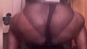 fishnet gear squat & wank session