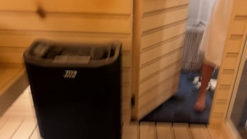 Risky sex with a stranger in a sauna